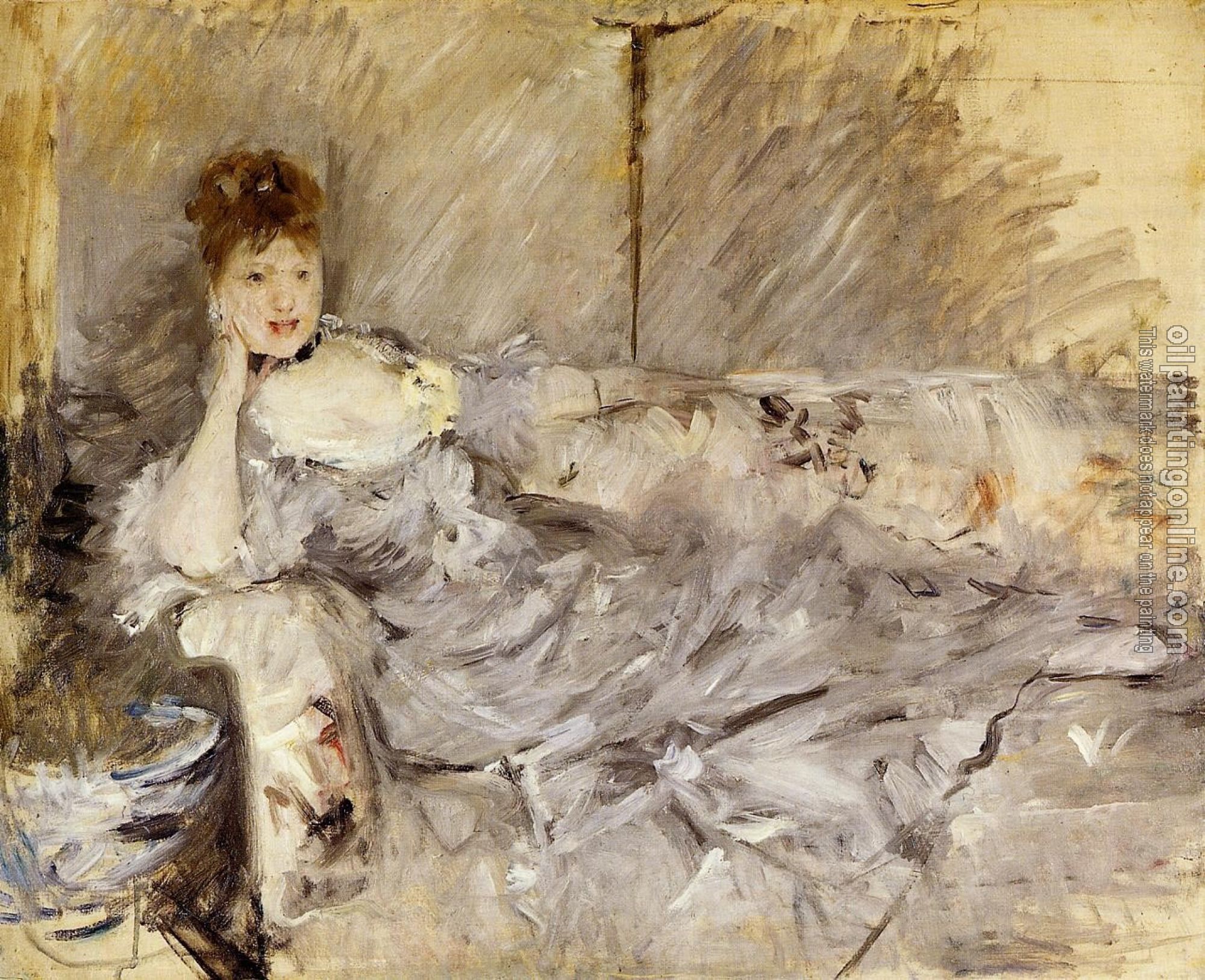 Morisot, Berthe - Young Woman in Grey Reclining